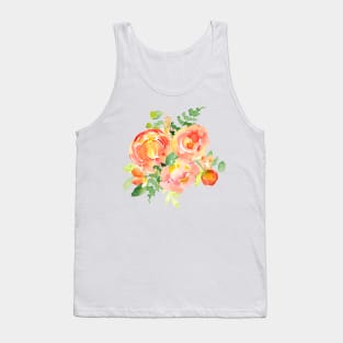 Sunset Fall Florals in Watercolor Tank Top